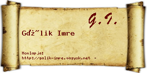 Gálik Imre névjegykártya